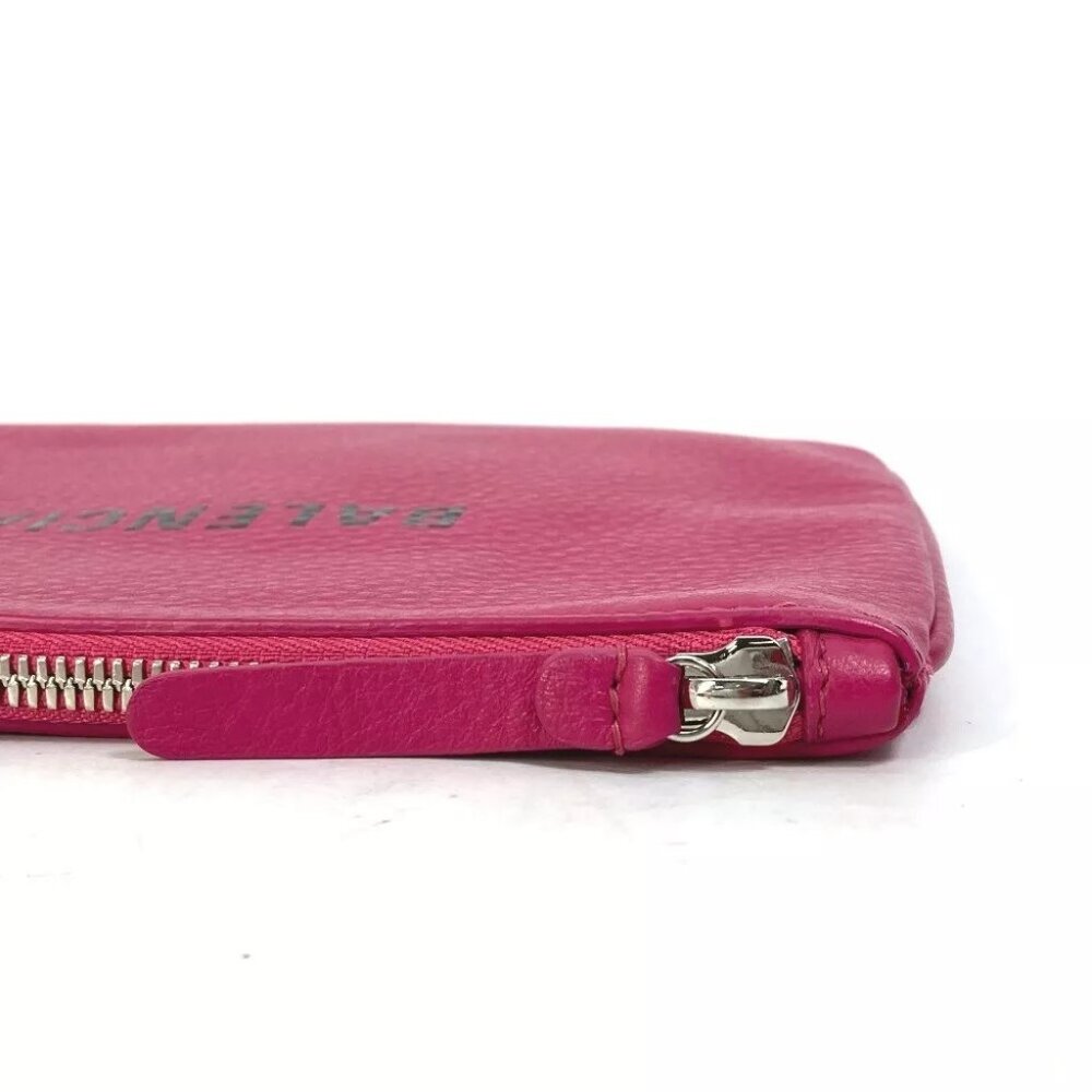 BALENCIAGA 492465 Logo Everyday Pouch M Bag Clutch bag Leather pink/Black - Picture 5 of 9